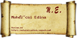 Mohácsi Edina névjegykártya
