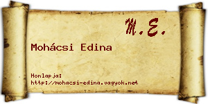 Mohácsi Edina névjegykártya