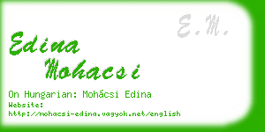 edina mohacsi business card