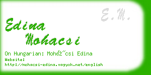 edina mohacsi business card
